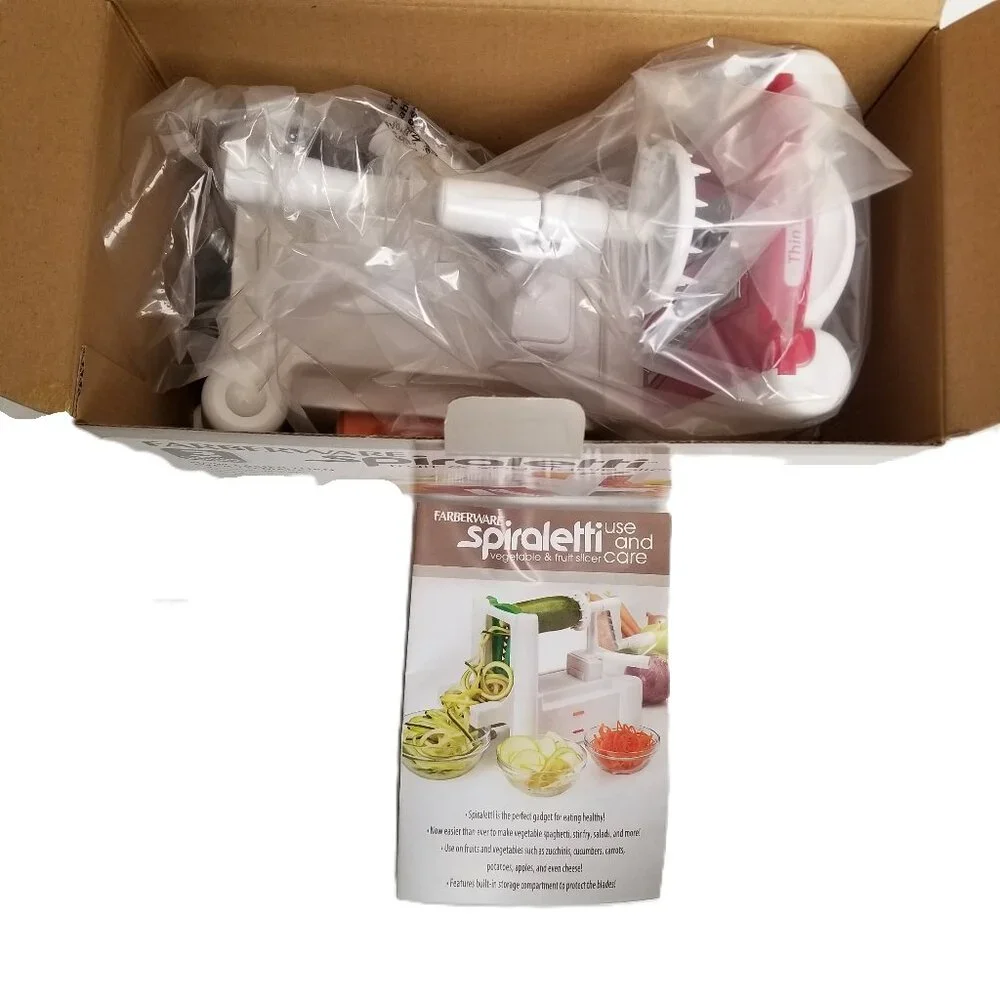 Farberware Spiraletti White Fruit Vegetable Slicer Spiralizer Kitchen Gadget